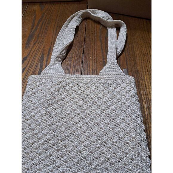 The Sak Cream Ivory Macreme Crochet Type Purse Hand Bag Shoulder Bag Pocket Book - Picture 4 of 9